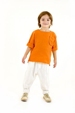 ست بالاتنه و پائین تنه نارنجی بچه گانه بافتنی Catz Kids - کد 825253135
