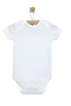 بادی و سرهمی نوزادی سفید بچه گانه پنبه ای mixibaby - کد 929688415