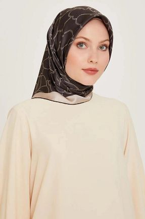 روسری طلائی کرپ ساتن ابریشم Armine - کد 929692605