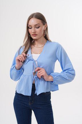 بلوز آبی زنانه ساده Laressi - کد 929699975