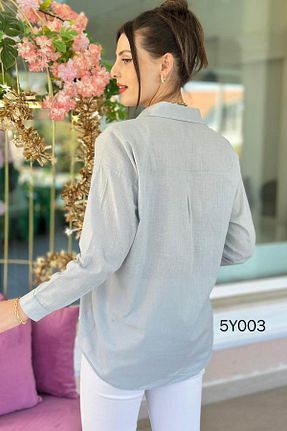 پیراهن آبی زنانه اورسایز İnce Topuk - کد 929692356