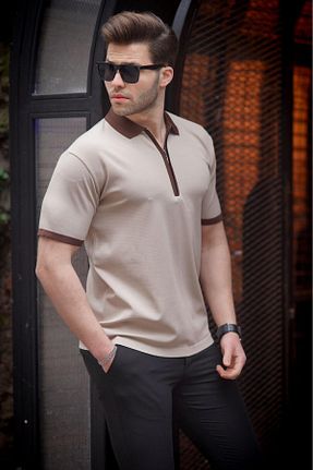 پولوشرت قهوه ای مردانه پنبه ای Madmext - کد 812626606