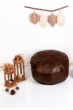 پوف و نیمکت قهوه ای 60 x 38 Ottoman Pouffe - کد 711629649