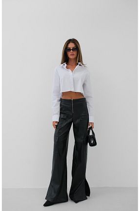 شلوار مشکی زنانه پنبه - پلی استر - الاستین Black Fashion - کد 855978396
