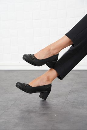 کفش پاشنه بلند کلاسیک مشکی زنانه پارچه Moda Pie - کد 856562034
