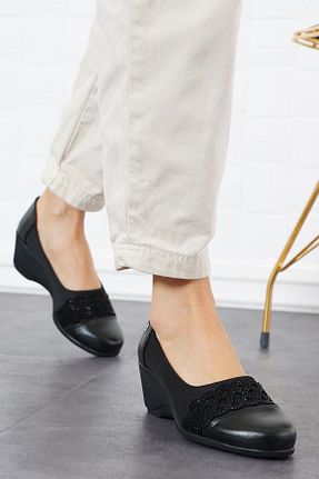 کفش پاشنه بلند پر مشکی زنانه پاشنه متوسط (5-9 سانتی متر) Moda Pie - کد 312062886
