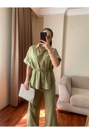 ست بالاتنه و پائین تنه سبز زنانه بافتنی MODA - کد 929748533