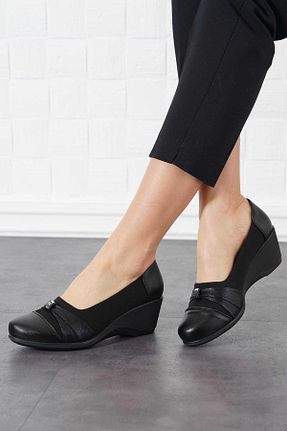 کفش پاشنه بلند پر مشکی زنانه پاشنه متوسط (5-9 سانتی متر) Moda Pie - کد 812079207