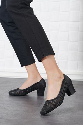 کفش پاشنه بلند کلاسیک مشکی زنانه پارچه Moda Pie - کد 844240021