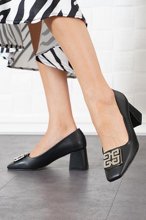 کفش پاشنه بلند کلاسیک مشکی زنانه پارچه Moda Pie - کد 857597675