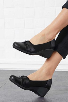 کفش پاشنه بلند پر مشکی زنانه پاشنه متوسط (5-9 سانتی متر) Moda Pie - کد 812079207