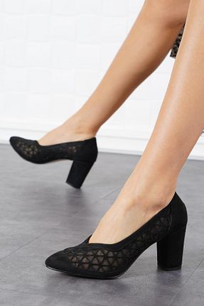 کفش پاشنه بلند کلاسیک مشکی زنانه چرم مصنوعی Moda Pie - کد 146567310