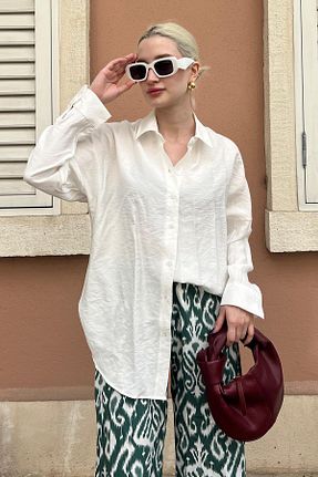 پیراهن سفید زنانه اورسایز Madmext - کد 824820333