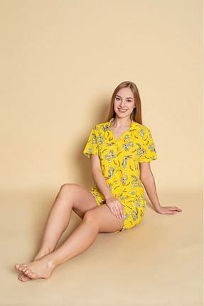 ست لباس راحتی طوسی زنانه طرح دار İNKO İÇ GİYİM - کد 929746717