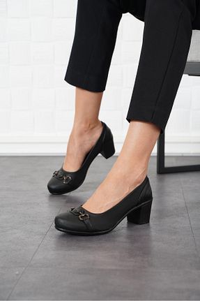 کفش پاشنه بلند کلاسیک مشکی زنانه پارچه Moda Pie - کد 856562034