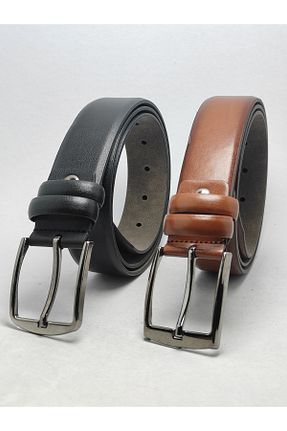 کمربند قهوه ای مردانه چرم مصنوعی genuine leather company eds - کد 694289607