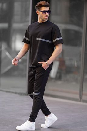 ست بالاتنه و پائین تنه مشکی مردانه بافتنی Madmext - کد 804013470