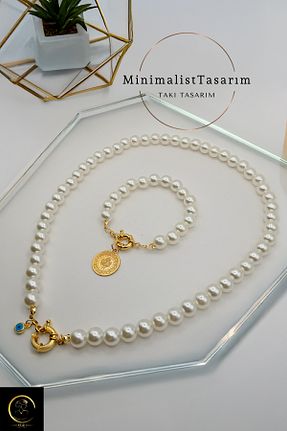گردنبند مروارید زرد xtaki - کد 929766759