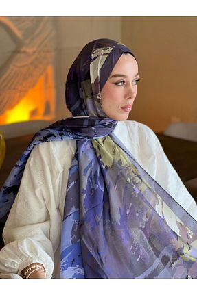 شال بنفش زنانه پنبه ای Modakaşmir - کد 929822656