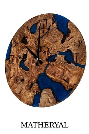 ساعت دیواری آبی 35 x 35 Matheryal - کد 929773444