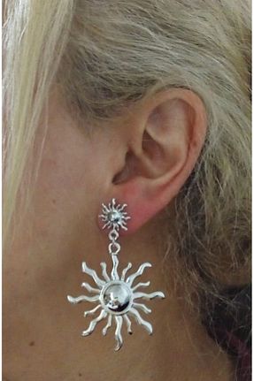 گوشواره جواهر طوسی فلزی mos&more - کد 929785663
