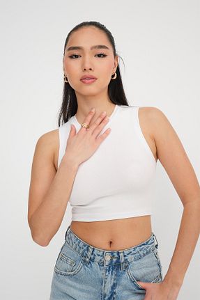 بلوز سفید زنانه ساده Addax - کد 929800888