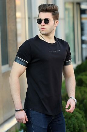 تیشرت مشکی مردانه رگولار Madmext - کد 35530237