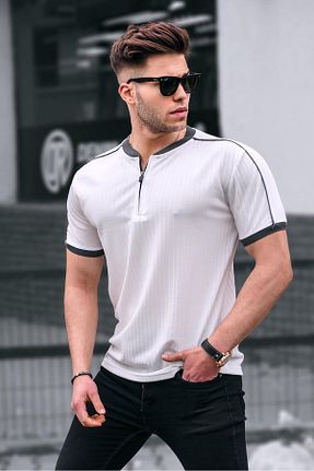 تیشرت سفید مردانه رگولار Madmext - کد 271485722