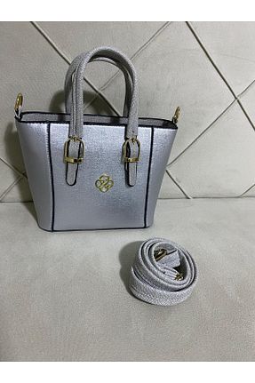 کیف دوشی طوسی زنانه چرم مصنوعی akcabagstore - کد 929804865