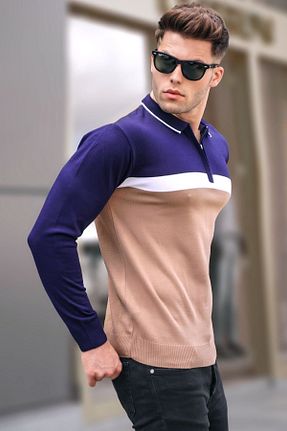 پلیور رنگی مردانه ساده Madmext - کد 329610225