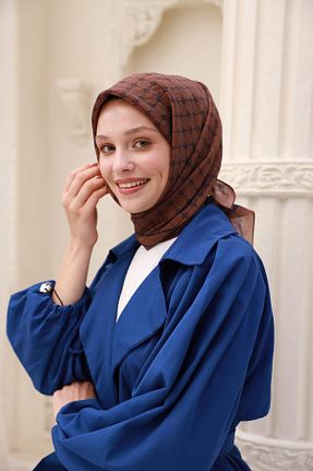 روسری قهوه ای 90 x 90 Silk Home - کد 929818153