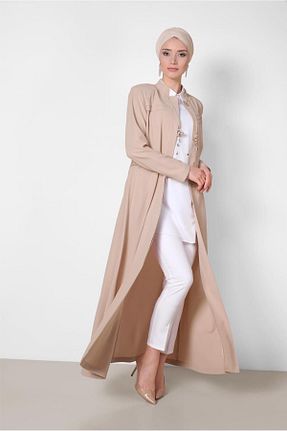 مانتو بلند حجاب بژ زنانه Alvina - کد 866530639