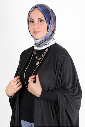 روسری آبی پلی استر Alvina - کد 807517873