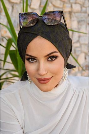 روسری خاکی ساتن Aişe Tesettür - کد 699256045