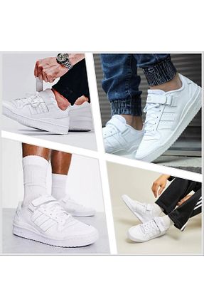 کفش بسکتبال سفید بچه گانه پارچه ای adidas - کد 828118469