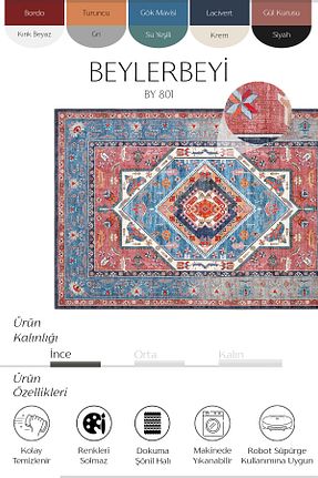 فرش رنگی قابل شستشو Cool Halı - کد 927797680