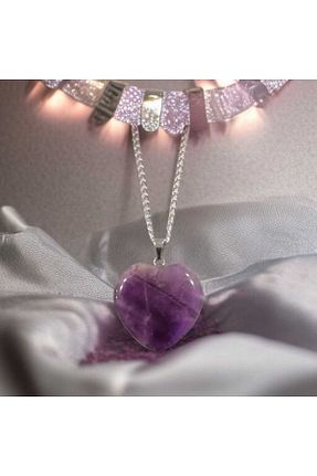 گردنبند جواهر بنفش زنانه سنگ feyza collection - کد 929854119