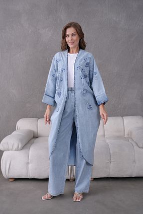 ست بالاتنه و پائین تنه آبی زنانه جین Miss Allos - کد 929853633