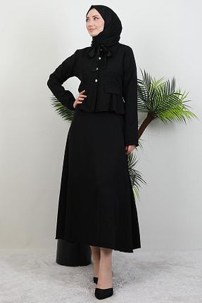 ست بالاتنه و پائین تنه حجاب مشکی زنانه رگولار giz astore - کد 929851436
