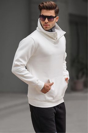 سوئیشرت سفید مردانه ساده Madmext - کد 33088516