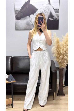 ست بالاتنه و پائین تنه سفید زنانه بافتنی RAWEA FASHİON - کد 929866084