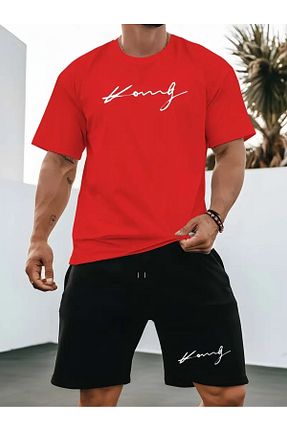 ست بالاتنه و پائین تنه قرمز مردانه بافتنی LAND MODA - کد 929858202