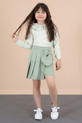 ست بالاتنه و پائین تنه سبز بچه گانه بافتنی Cansın Mini - کد 929869494