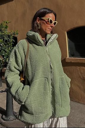 کاپشن سبز زنانه اورسایز Madmext - کد 785135825