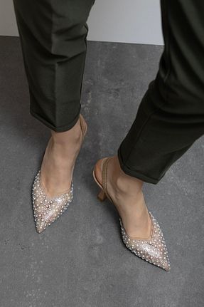 کفش پاشنه بلند کلاسیک بژ زنانه پاشنه نازک wolk shoes - کد 929864172