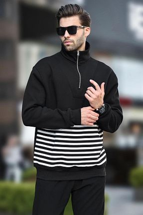 سوئیشرت مشکی مردانه رگولار Madmext - کد 847174188