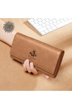 کیف پول قهوه ای زنانه ابعاد بزرگ Laorentou - کد 929859567