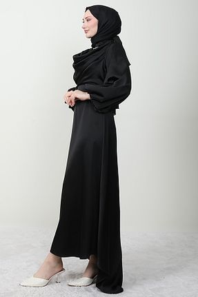 لباس حجاب مشکی زنانه رگولار Giza Giyim - کد 701504445