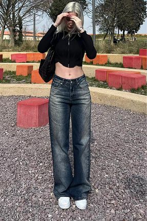 شلوار جین آبی زنانه پاچه تنگ Madmext - کد 806736809