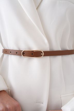 کمربند قهوه ای زنانه چرم مصنوعی barış sülün lovebox - کد 929870920